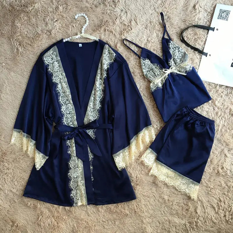 Lace Satin Pajamas Sets