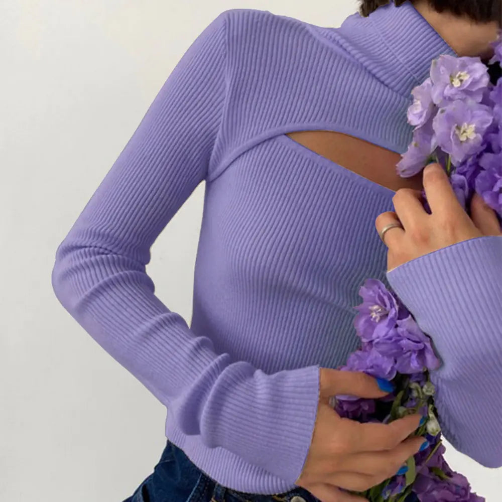 Turtleneck Long Sleeve Vintage Pullover