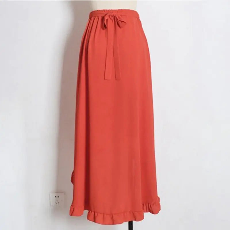 Women's Lace Up Ankle Split Maxi Skirt
