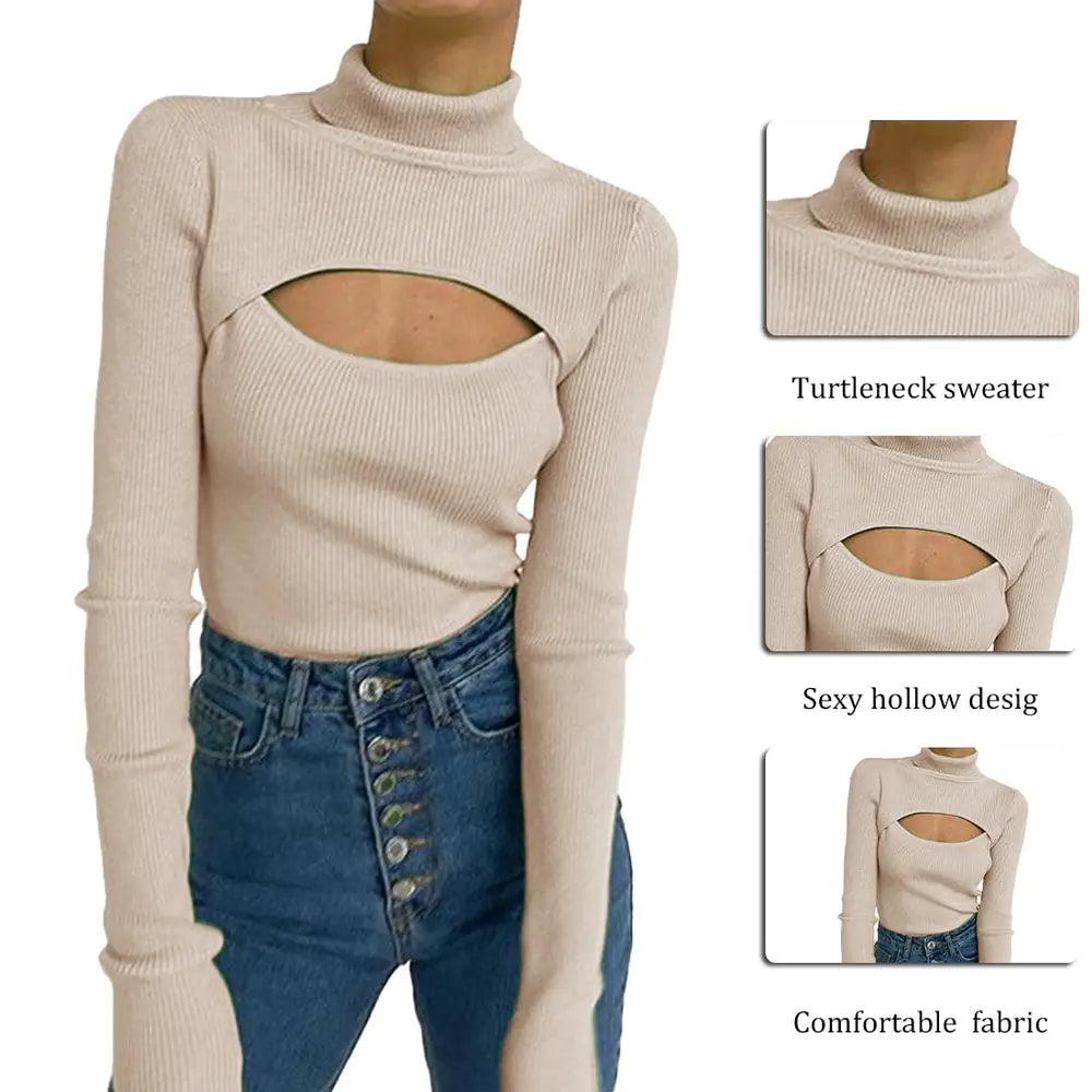 Turtleneck Long Sleeve Vintage Pullover