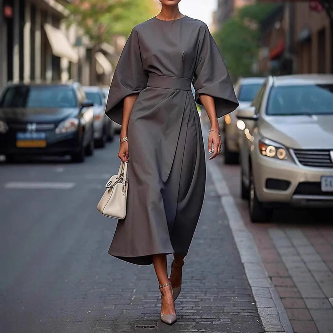 Oversized Sleeve Midi Dress