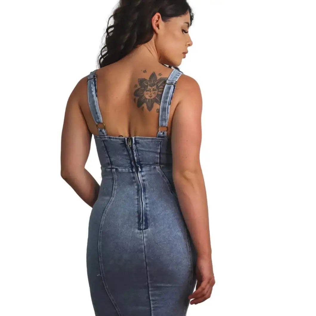 Summer Zipper Denim Dress