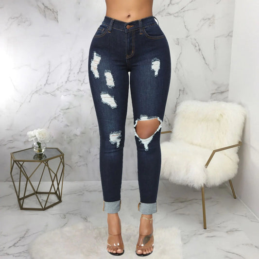 Versatile High Waist Stretch Denim Fashion Pants
