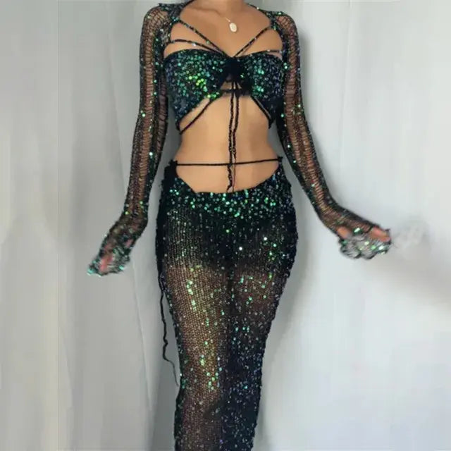 Sequin Knit Party Dress