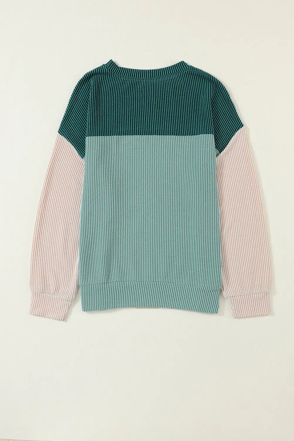 Block Corduroy Long Sleeve Top