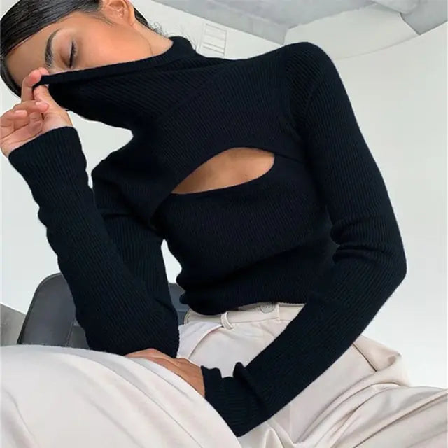 Turtleneck Long Sleeve Vintage Pullover