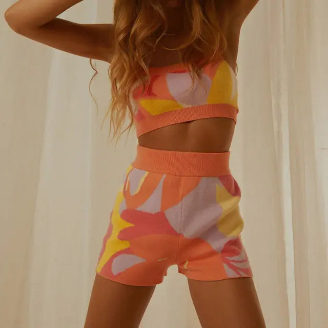Two Piece Sets Knit Short
