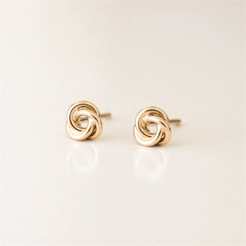 Eternal Love Knot Studs – 14K Gold Filled Elegance