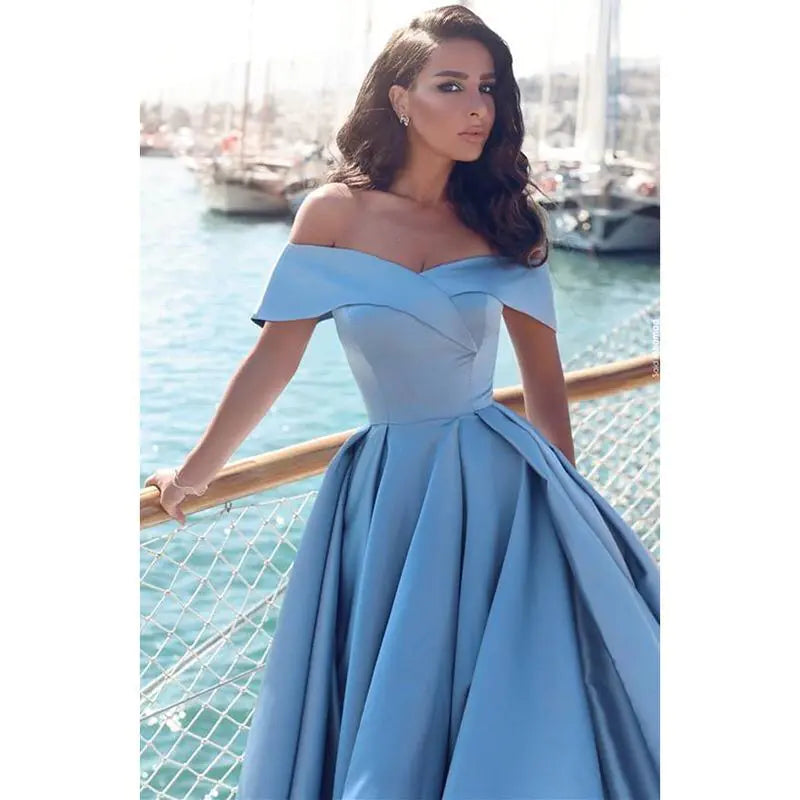 Off-Shoulder Evening Dress - Elegant and Exquisite