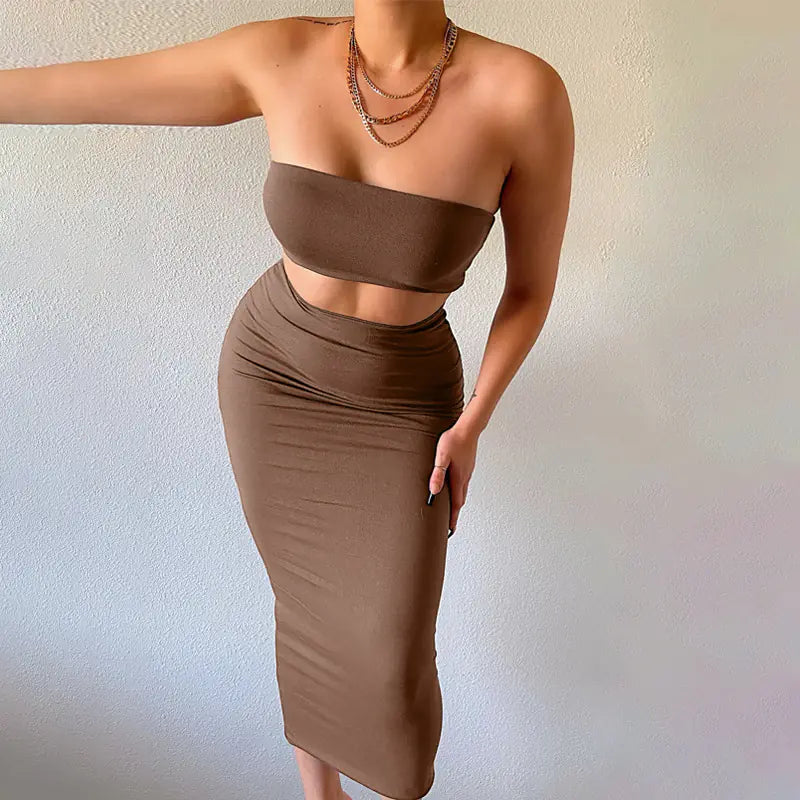 2022 Women's Street Style Sexy Crop Top Two-Piece Set