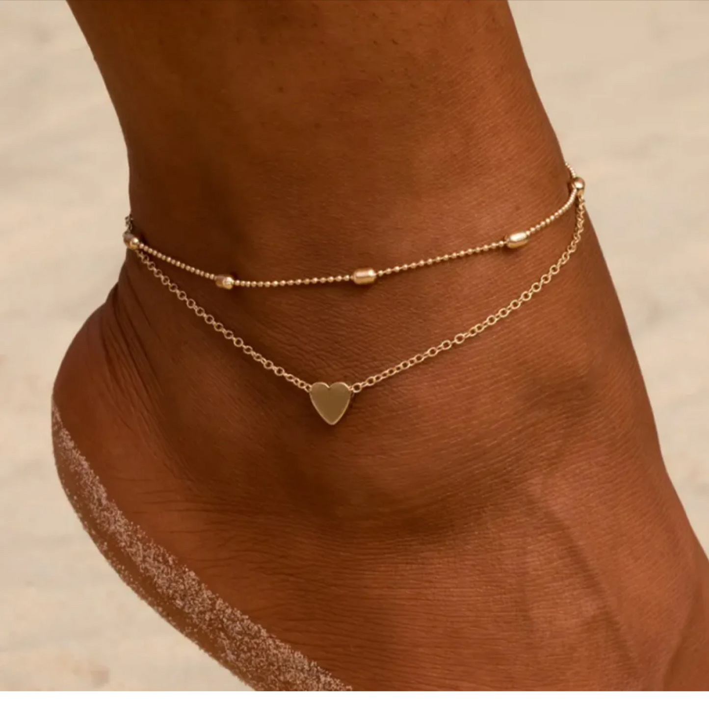 Oval Bead Chain Big Love Anklet