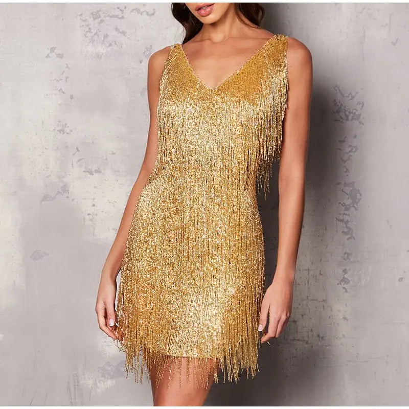 Sexy Fringed Sequin Feather