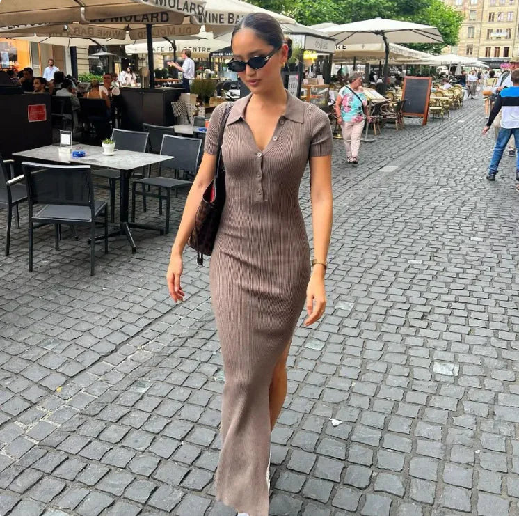Single-Breasted Sheath Dress