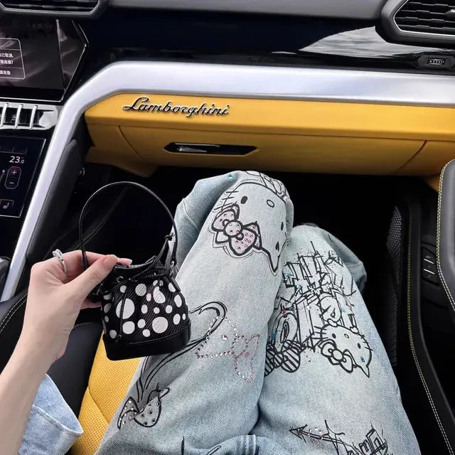 Diamond Hello Kitty Graffiti Jeans
