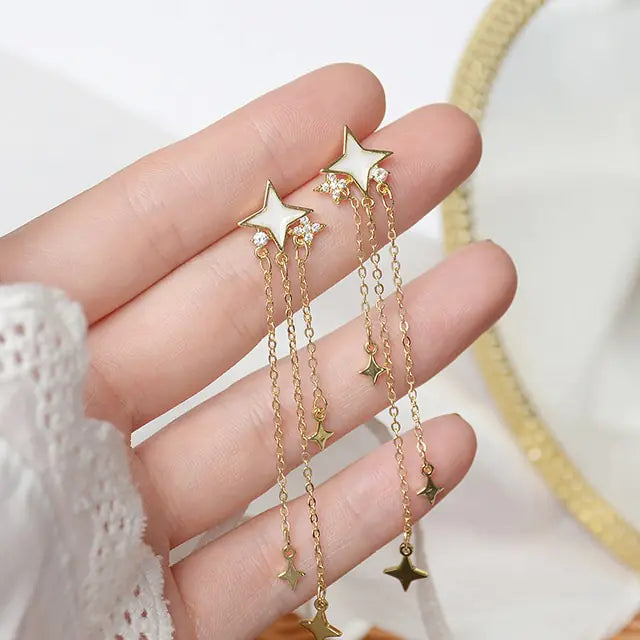 Elegant 14K Gold CZ Stud Earrings