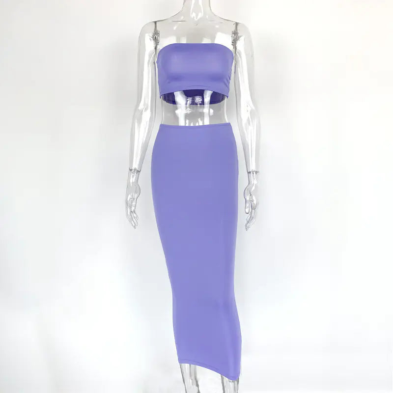 2022 Women's Street Style Sexy Crop Top Two-Piece Set