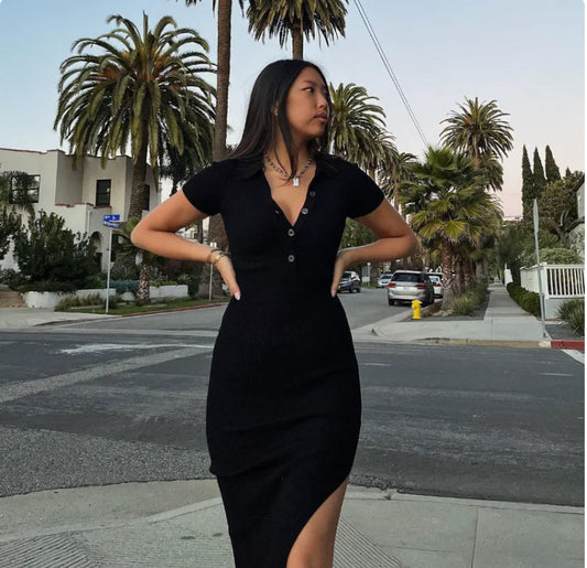 Single-Breasted Sheath Dress
