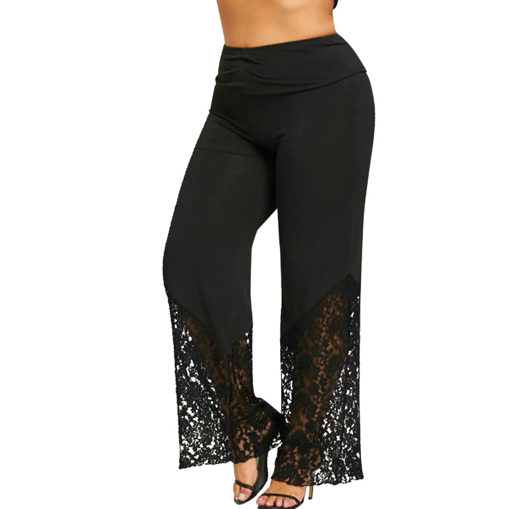 Women's High-Waist Wide Leg Fitness Trousers