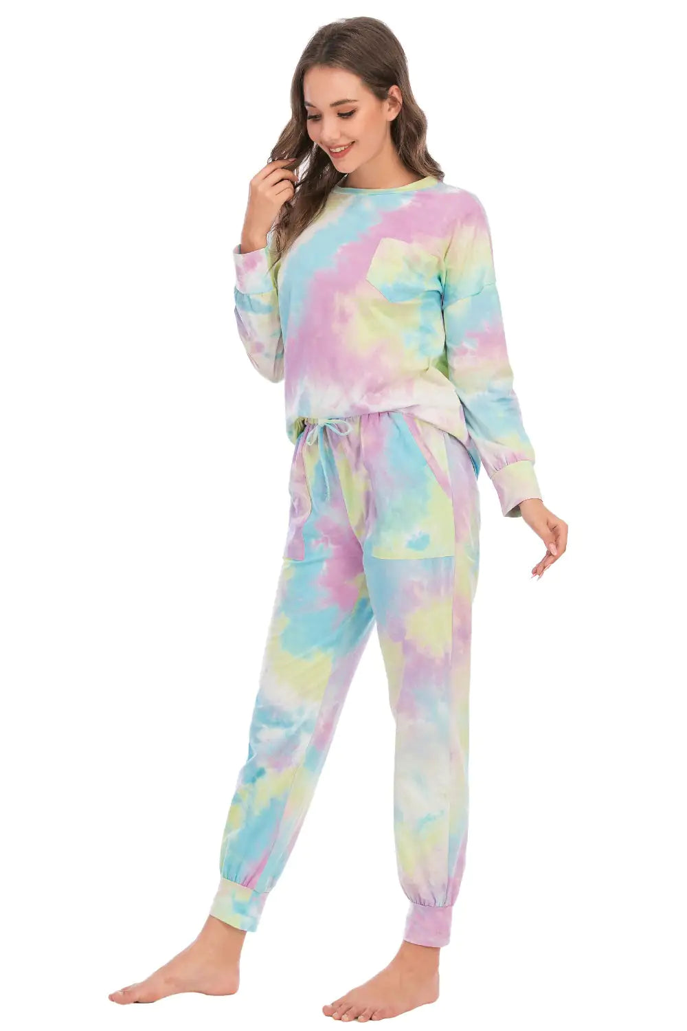Tie-Dye Top And Pants Lounge Set