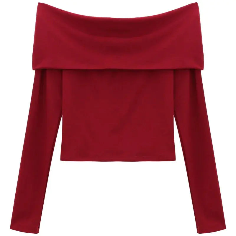 Slash Neck Slim Long Sleeve