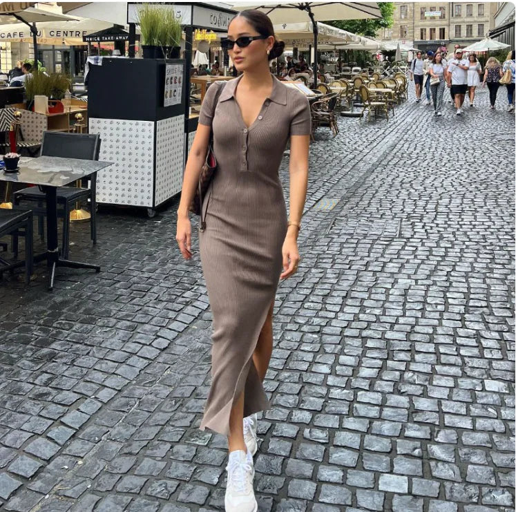 Single-Breasted Sheath Dress