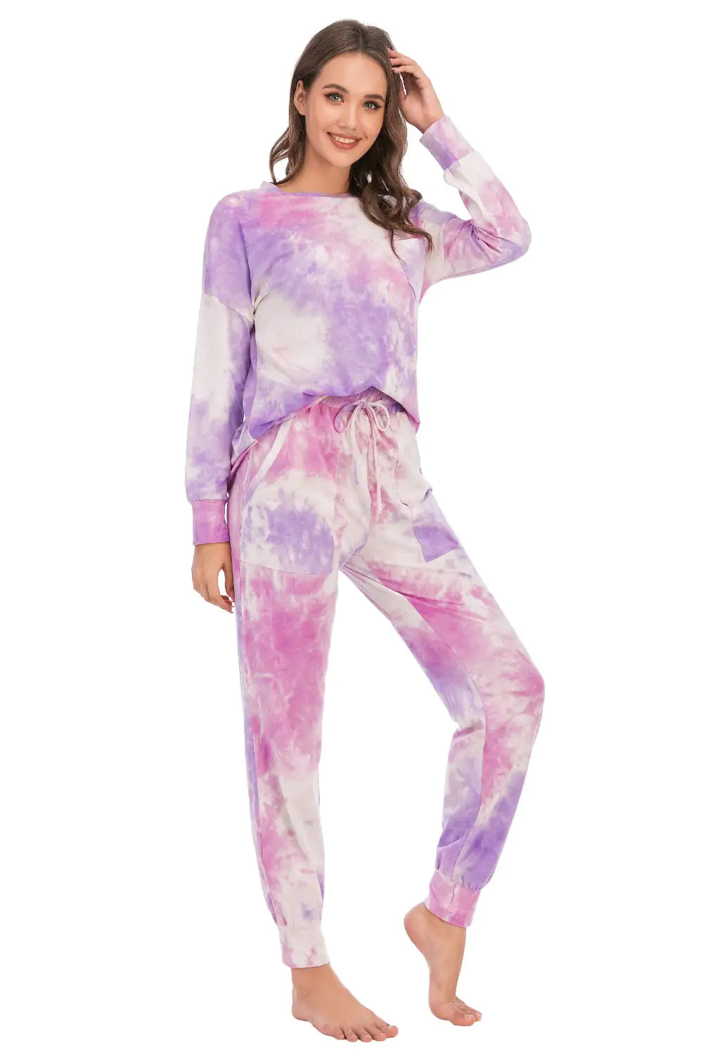 Tie-Dye Top And Pants Lounge Set