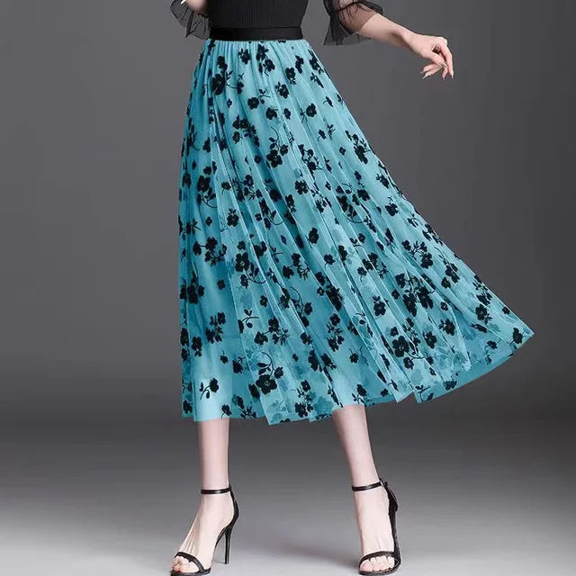 Mesh Floral Skirt