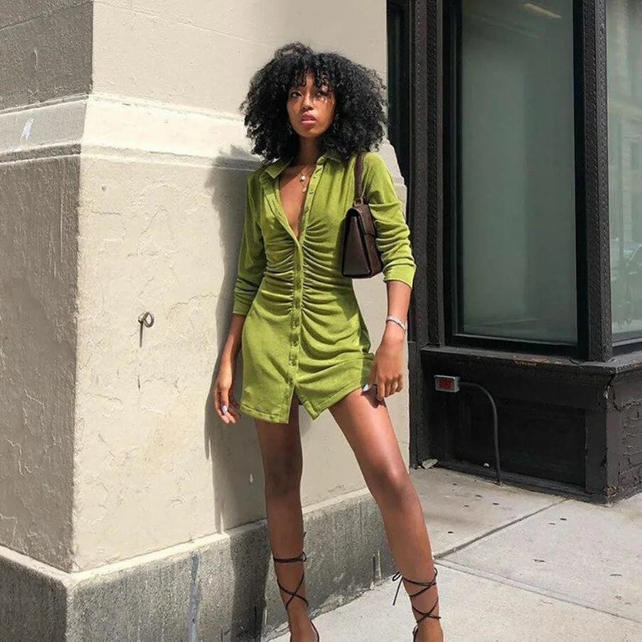 Ruched Shirt Dresses