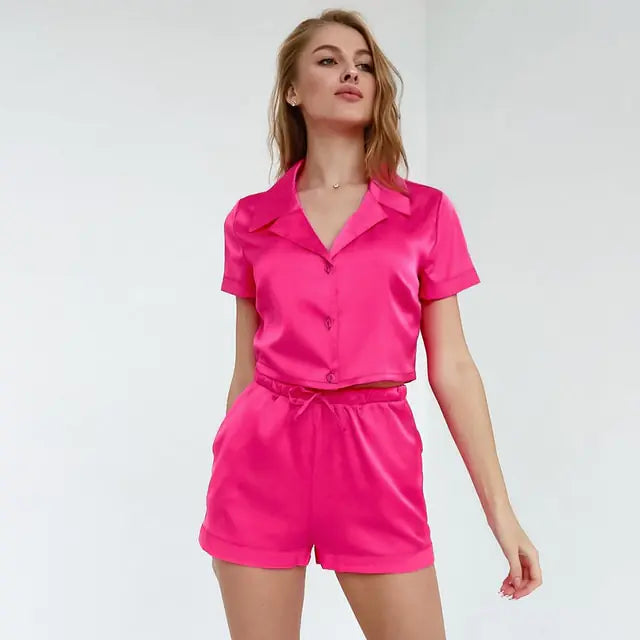 Restve Satin Lounge Set – 2 Piece Casual Comfort