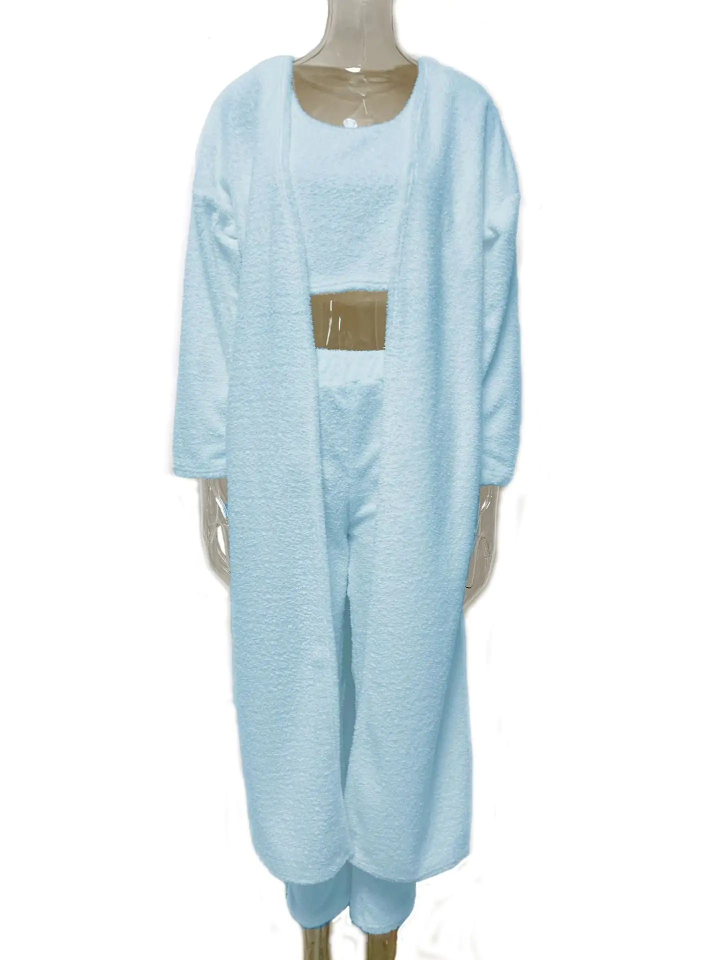 3-Piece Fashion Solid Fluffy Set