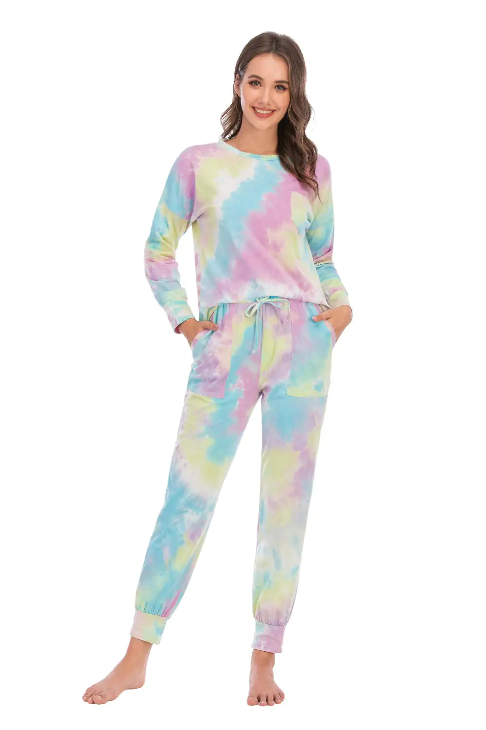 Tie-Dye Top And Pants Lounge Set