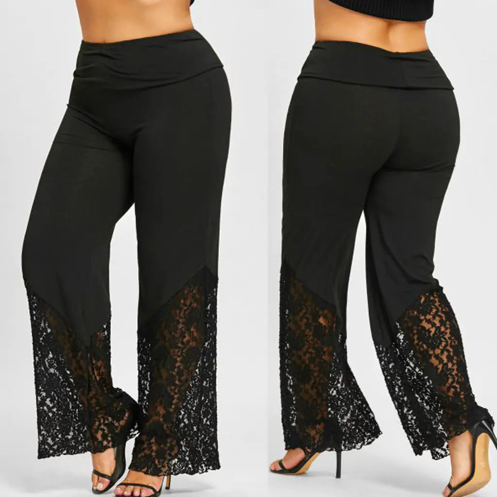 Women's High-Waist Wide Leg Fitness Trousers