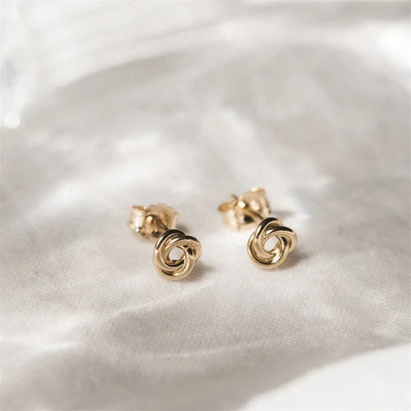 Eternal Love Knot Studs – 14K Gold Filled Elegance