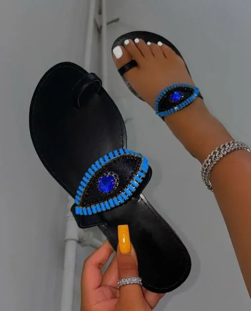 Luxe Rhinestone Beach Sandals