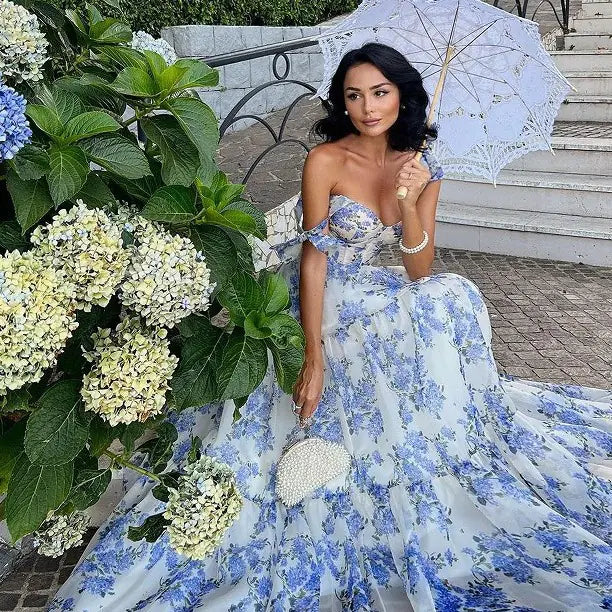 2024 Spring Summer Off-Shoulder Elegant Evening Dress