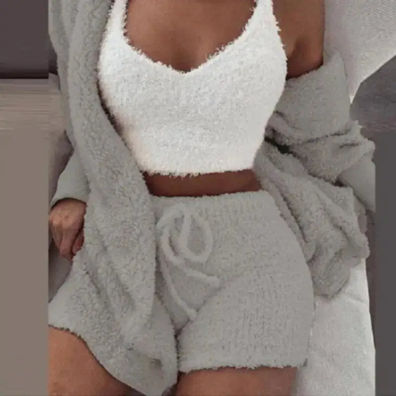 Fluffy Knit Hooded
