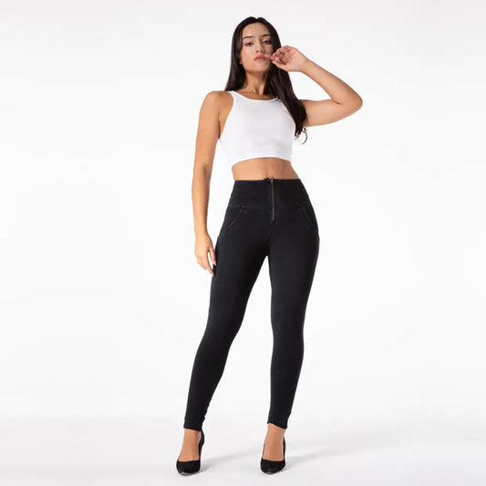 Women's High Waist Yoga Denim Peach Pants for Hip Lift