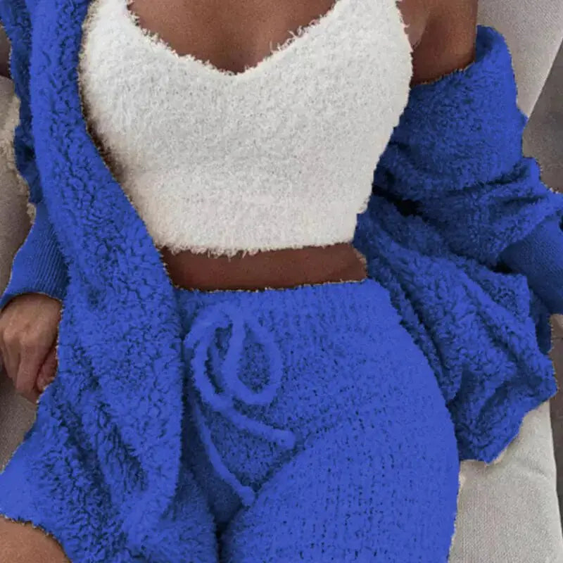 Fluffy Knit Hooded