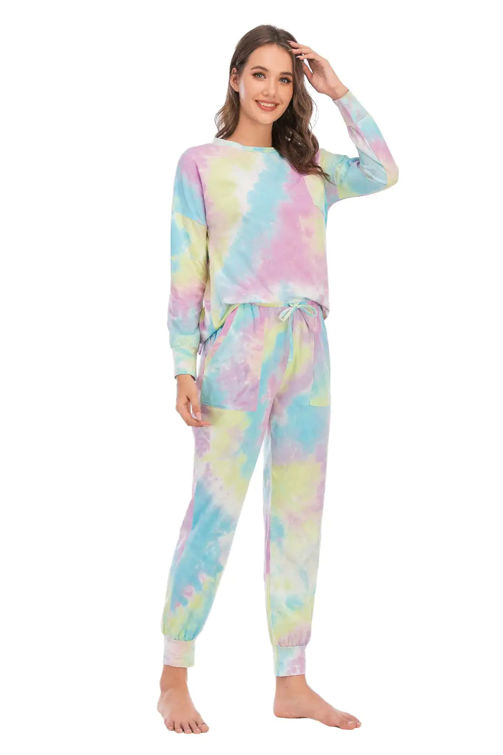 Tie-Dye Top And Pants Lounge Set