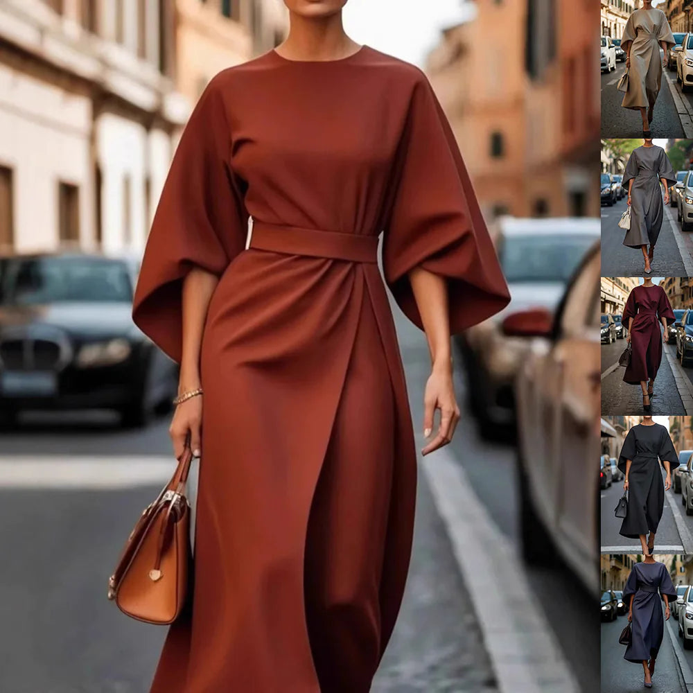 Oversized Sleeve Midi Dress