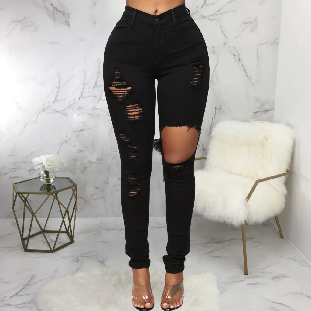 Versatile High Waist Stretch Denim Fashion Pants
