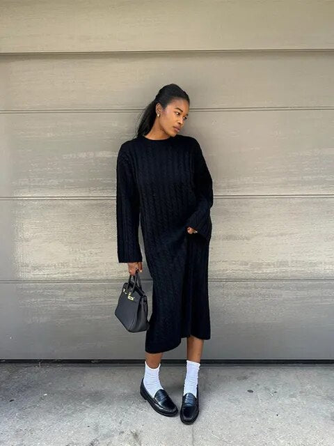 Our Ribbed Knitted Midi Dress