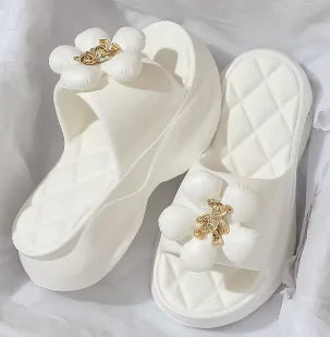 High Platform Slippers Solid Color Thick Sole Sandals