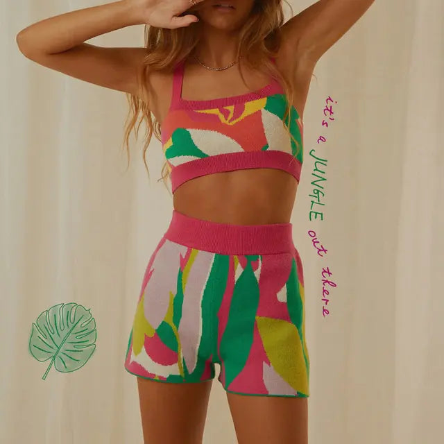 Two Piece Sets Knit Short