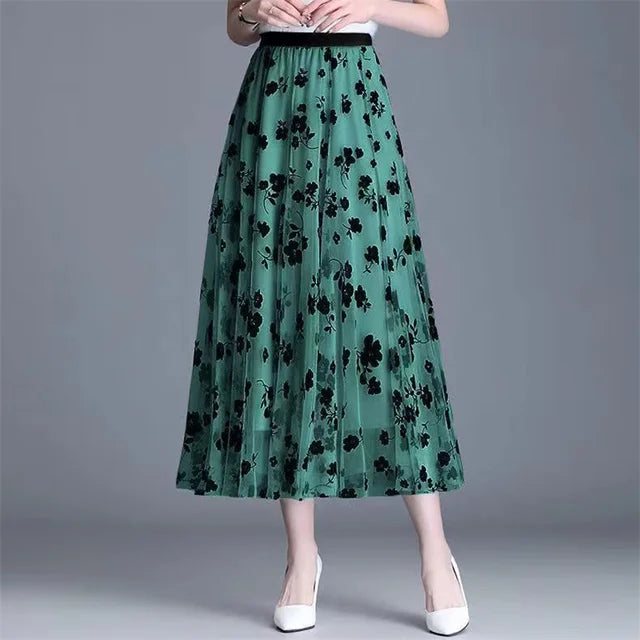 Mesh Floral Skirt
