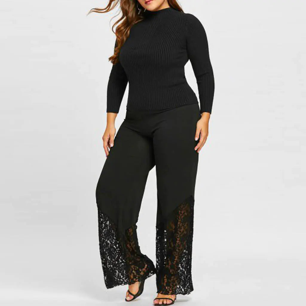 Women's High-Waist Wide Leg Fitness Trousers