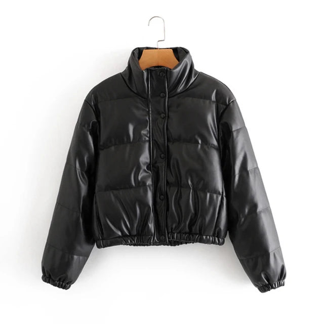 Thick PU Leather Coats Women