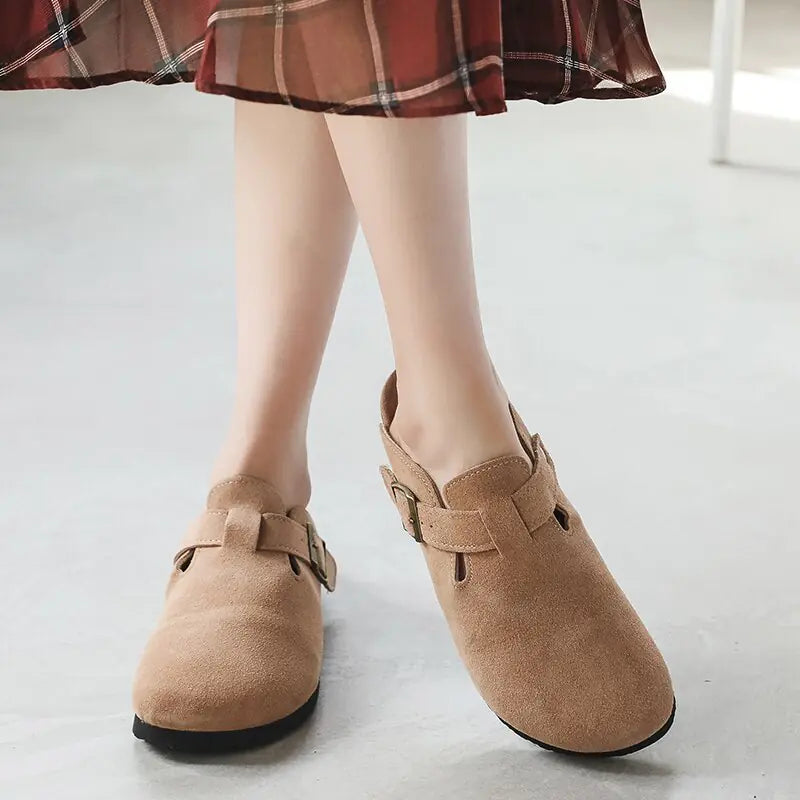 Baotou Closed Toe Cork Slippers