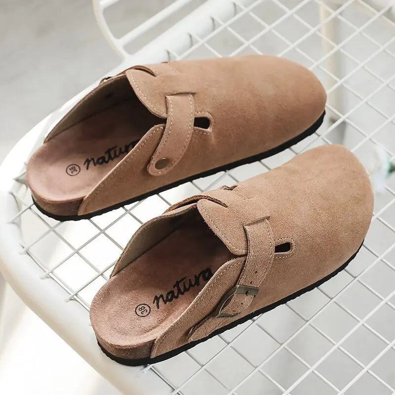 Baotou Closed Toe Cork Slippers