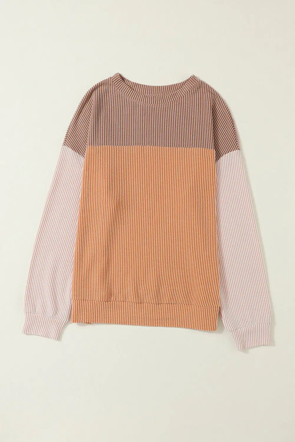 Block Corduroy Long Sleeve Top
